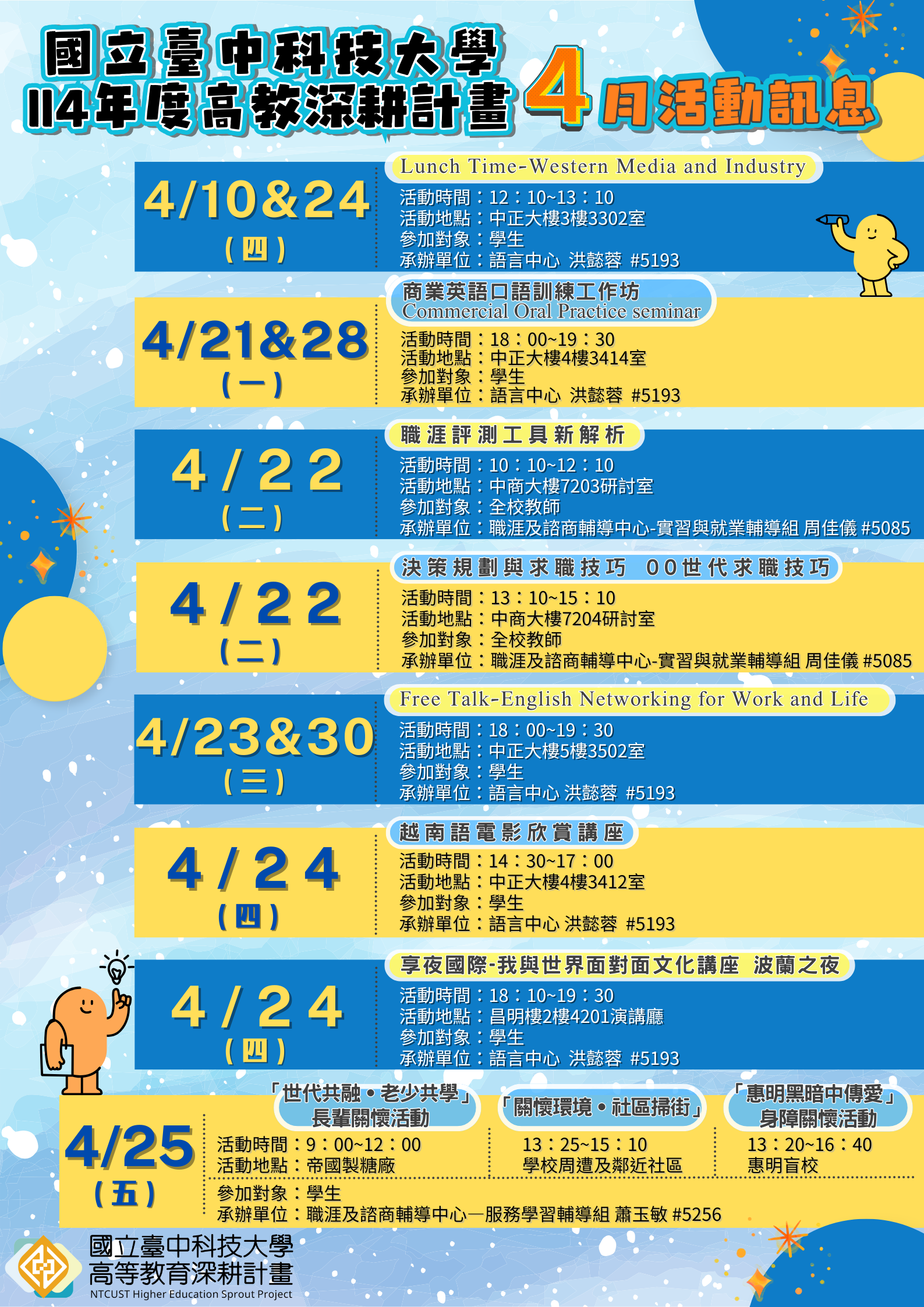 114年高教深耕計畫—4月活動訊息