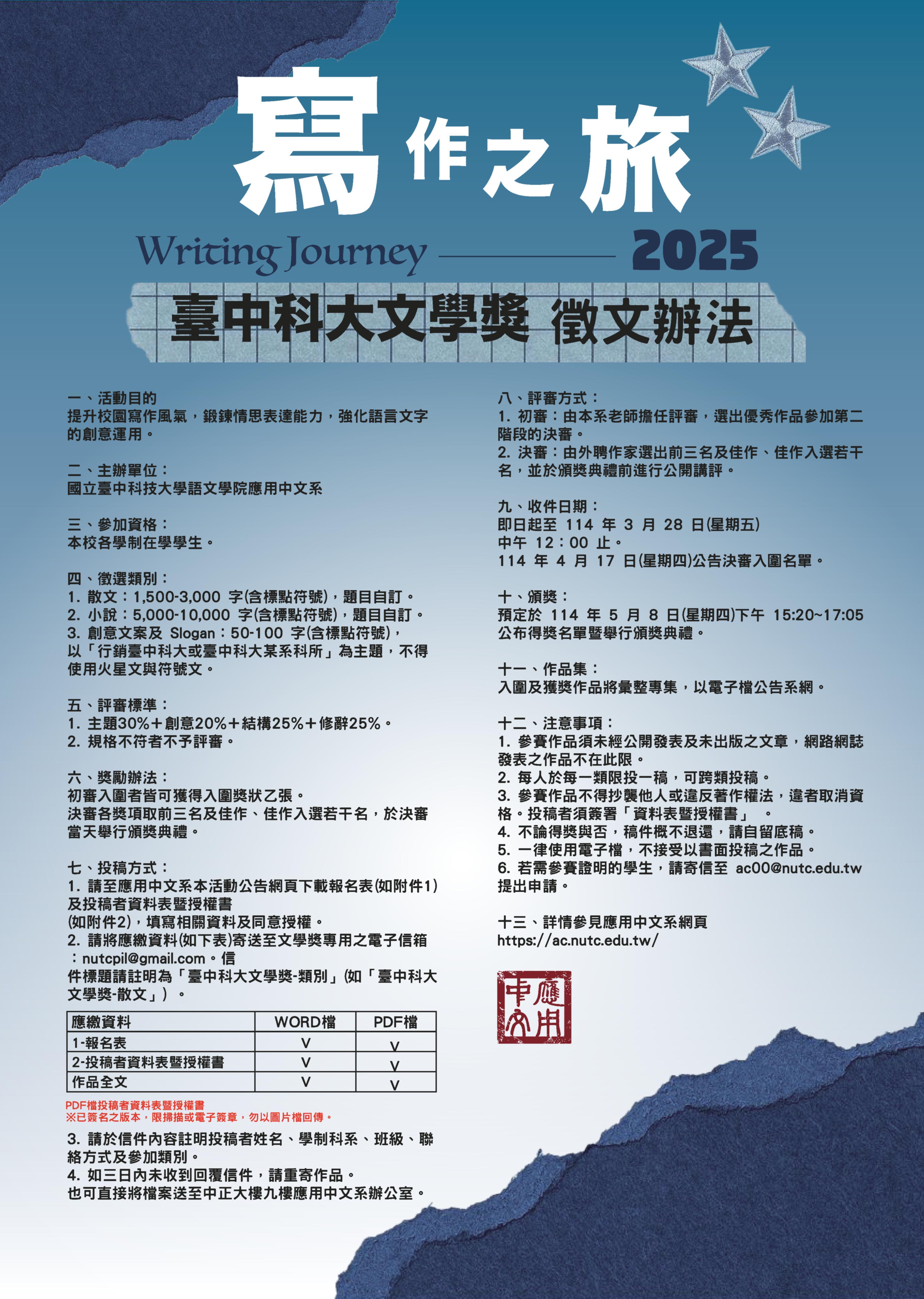 2025臺中科大文學獎